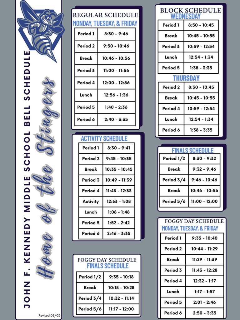 JFK Bell Schedule